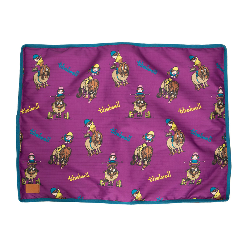 Benji and Flo Thelwell Collection Pony Friends Dog Bed - Imperial Purple/Pacific Blue-2